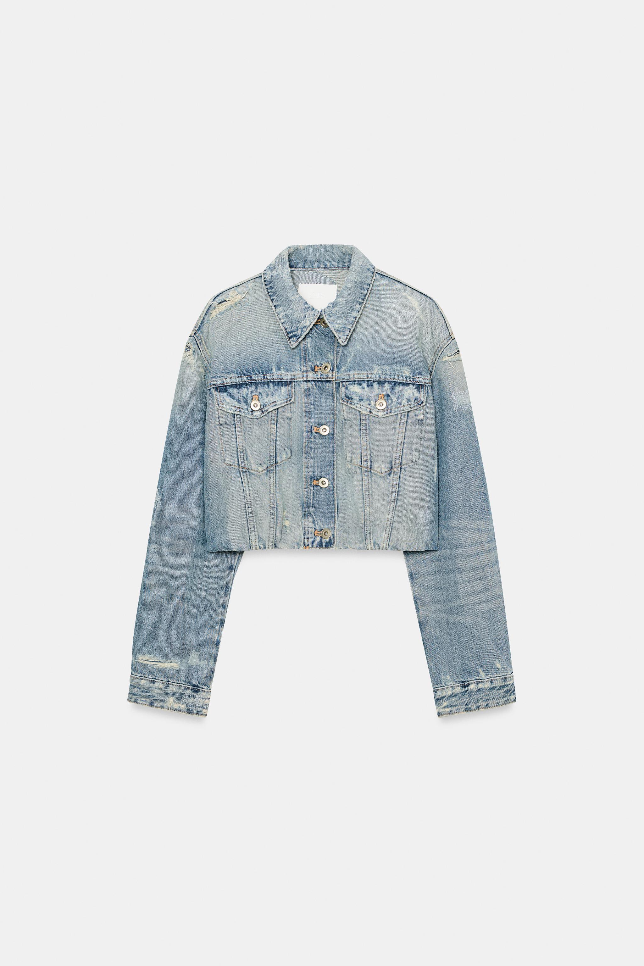 BLOUSON EN JEAN TRF DÉCHIRURES